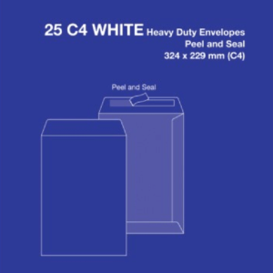 C4 White Envelope 25 Pack