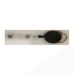 Badge Reel Black Carabiner Style with PVC ID holder