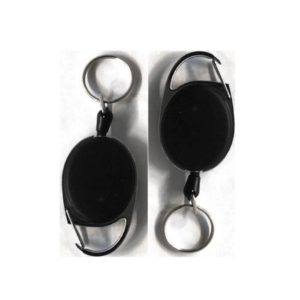 Badge Reel Black Carabiner style with Key Ring